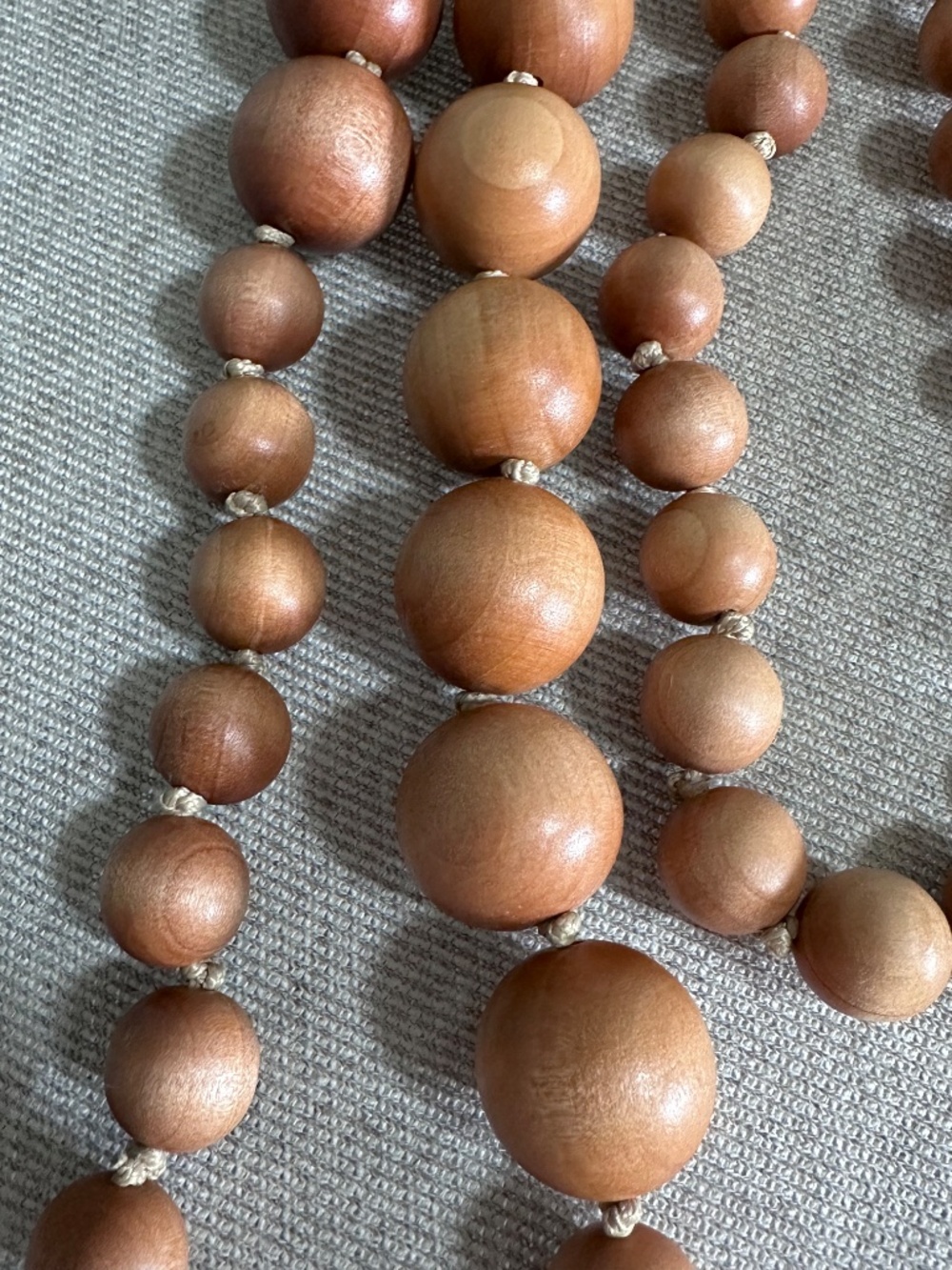 cult gaia wooden bead necklace in warm brown with gold clasp - Picture 2 of 12